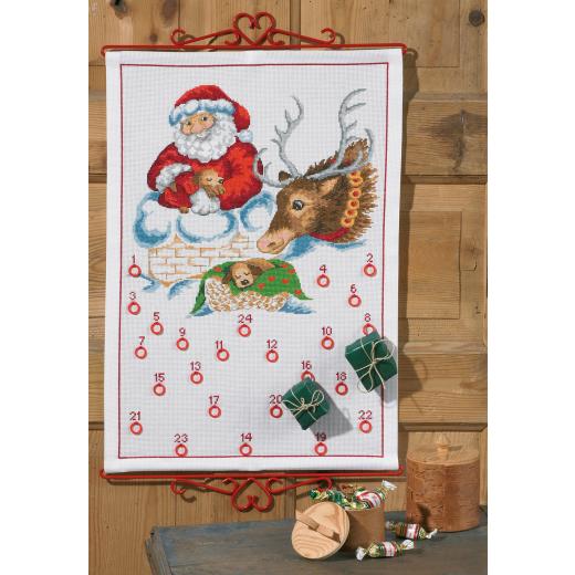 Permin of Copenhagen Stickpackung - Adventskalender Weihnachtsmann