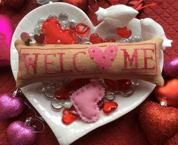 Stickvorlage Needle Bling Designs - Wee Welcome - February Hearts