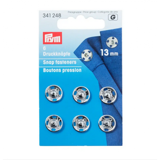 Annäh-Druckknöpfe Ø 13 mm silberfarbig - Prym
