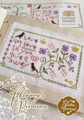 Februarys Primose - Cottage Garden Samplings (Stickvorlage)