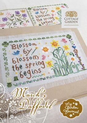 Stickvorlage Cottage Garden Samplings - Marchs Daffodil