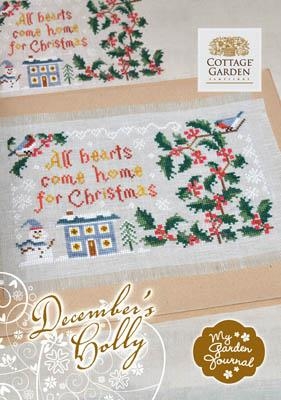 Stickvorlage Cottage Garden Samplings - Decembers Holly