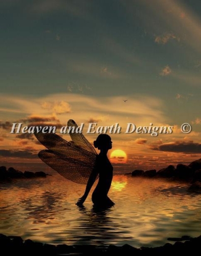 Stickvorlage Heaven and Earth - Fairy at Sunset (Ausverkauf)