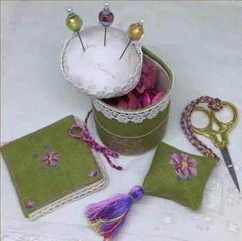 Stickvorlage MTV Designs - Cherry Blossom Pincushion Sewing Set