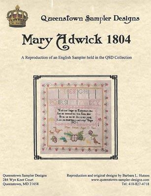 Stickvorlage Queenstown Sampler Designs - Mary Adwick 1804