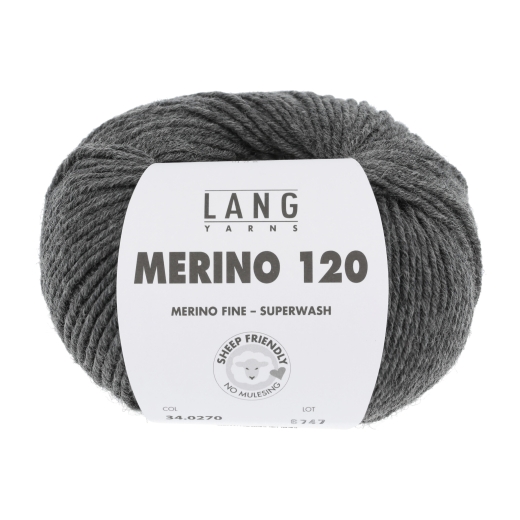 Merino 120 - Lang Yarns - dunkelgrau melange