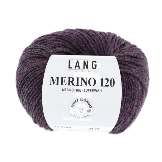 Merino 120 - Lang Yarns - aubergine melange (0480)