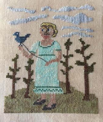 Stickvorlage Dames of the Needle - Prim With Bird