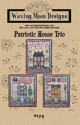 Stickvorlage Waxing Moon Designs - Patriotic House Trio