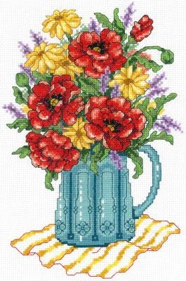 Stickvorlage Imaginating - Spring Flowers In Vase