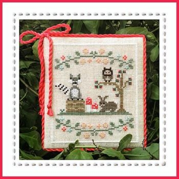 Stickvorlage Country Cottage Needleworks - Welcome To The Forest Forest 3 Raccoon And Friends