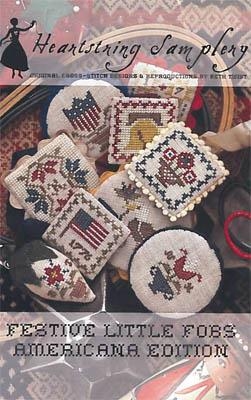 Stickvorlage Heartstring Samplery - Festive Little Fobs 5 Americana Edition