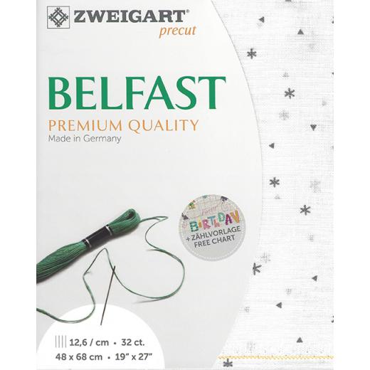 Zweigart Belfast Leinen 32ct - Farbe 1369 sparkle (Precut 48x68 cm)