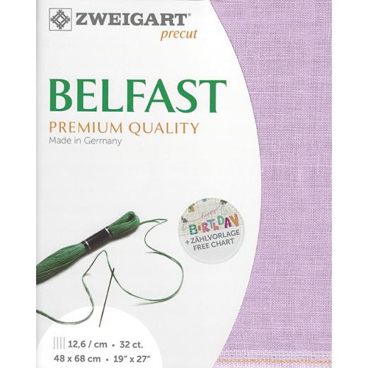 Zweigart Belfast Leinen 32ct - Farbe 5038 orchidee (Precut 48x68 cm)