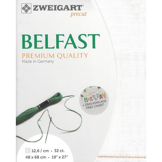 Zweigart Belfast Leinen 32ct - Farbe 101 naturweiß (Precut 48x68 cm)