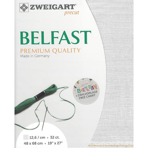 Zweigart Belfast Leinen 32ct - Farbe 2055 seide (Precut 48x68 cm)