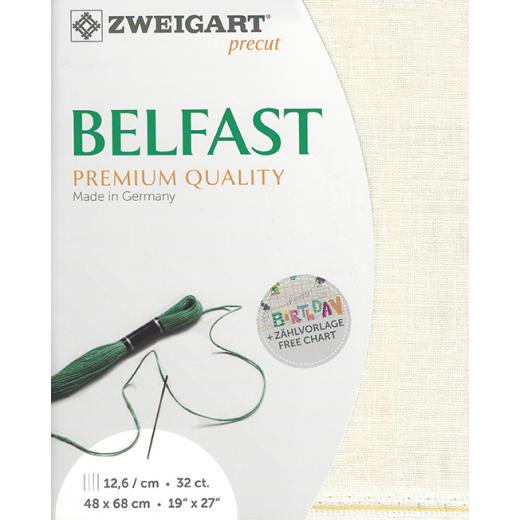 Zweigart Belfast Leinen 32ct - Farbe 305 beige (Precut 48x68 cm)