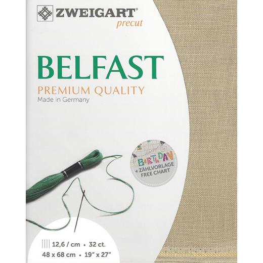 Zweigart Belfast Precut 32ct - 48x68 cm Farbe 309 flachs