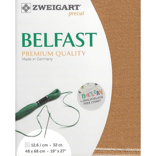 Zweigart Belfast Leinen 32ct - Farbe 3131 kupfer-iriseé (Precut 48x68 cm)