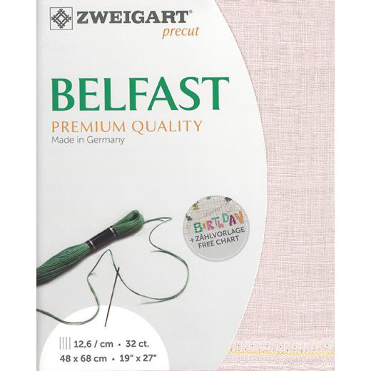 Zweigart Belfast Precut 32ct - 48x68 cm Farbe 4115 rose/blush