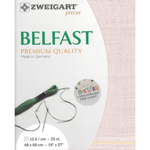 Zweigart Belfast Leinen 32ct - Farbe 4115 rose blush (Precut 48x68 cm)