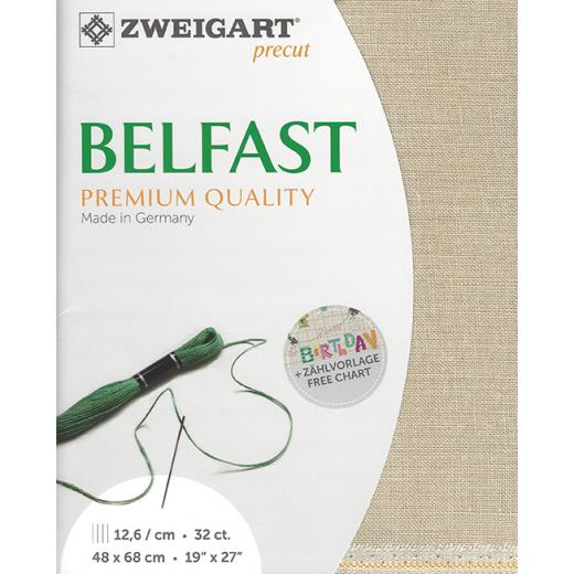 Zweigart Belfast Leinen 32ct - Farbe 52 natur (Precut 48x68 cm)