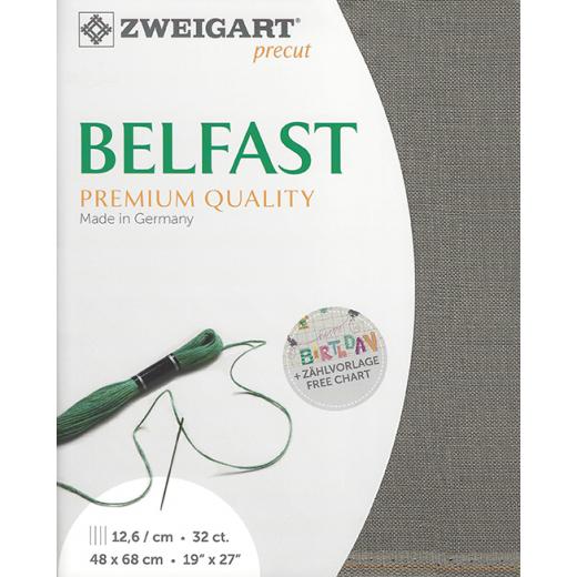 Belfast Leinen 32ct Zweigart - Farbe 7025 granit (Precut 48x68 cm)