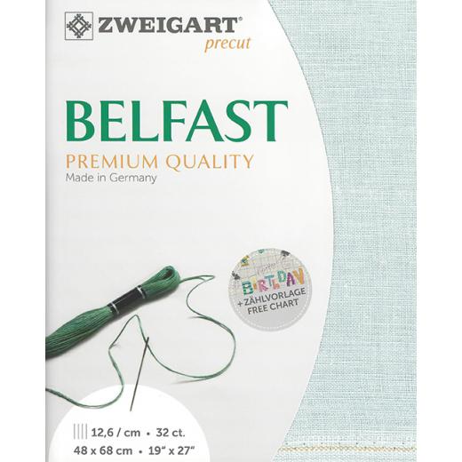 Zweigart Belfast Leinen 32ct - Farbe 7106 blaugrau (Precut 48x68 cm)