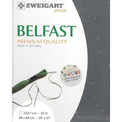 Zweigart Belfast Leinen 32ct - Farbe 7459 sparkle (Precut 48x68 cm)