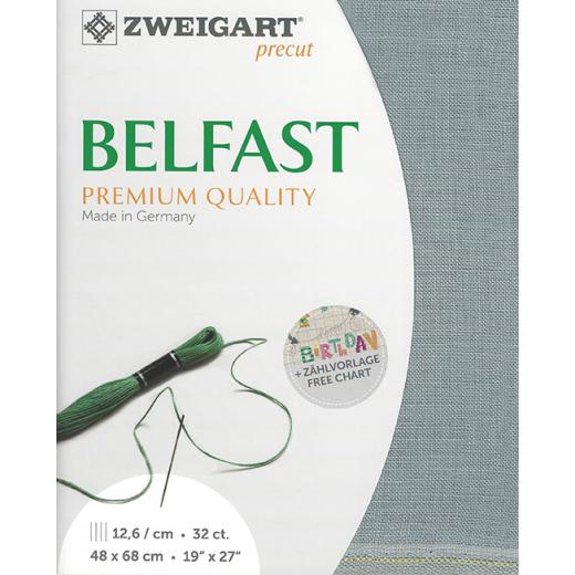 Zweigart Belfast Precut 32ct - 48x68 cm Farbe 778 mittelgrau