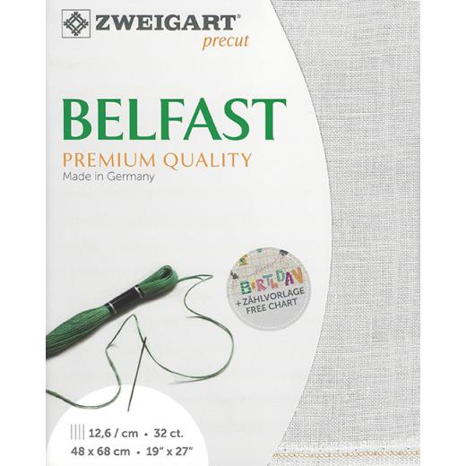 Zweigart Belfast Leinen 32ct - Farbe 786 nebelgrau (Precut 48x68 cm)