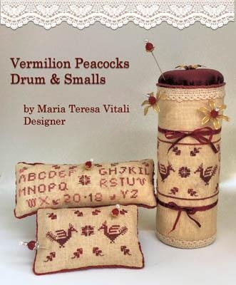 Stickvorlage MTV Designs - Vermilion Peacoks Drum & Small