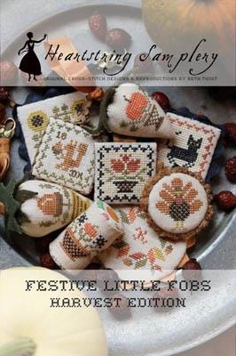 Stickvorlage Heartstring Samplery - Festive Little Fobs 9 Harvest Edition