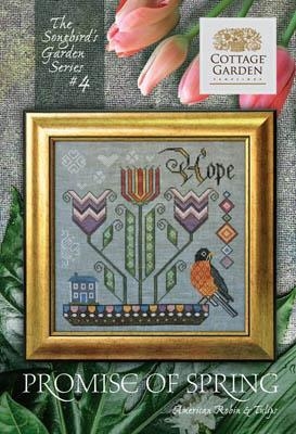 Stickvorlage Cottage Garden Samplings - Songbirds Garden 4 - Promise Of Spring