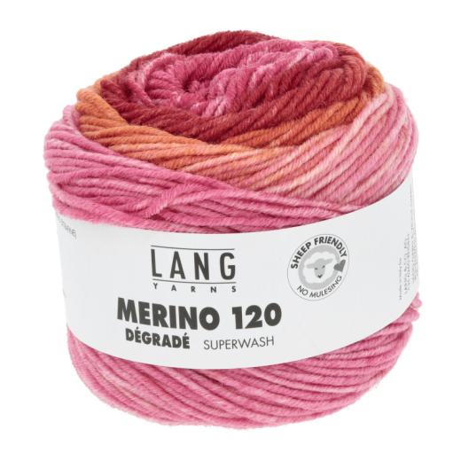 Merino 120 Dégradé Lang Yarns - rosa-orange-rot (0016)