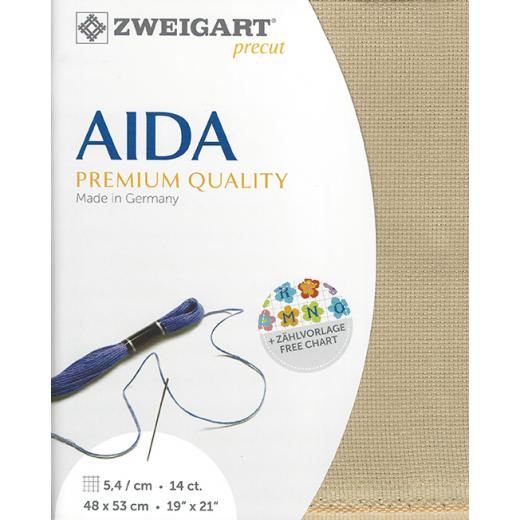 Zweigart Stern-Aida 14ct - Farbe 309 beige (Precut 48x53 cm)