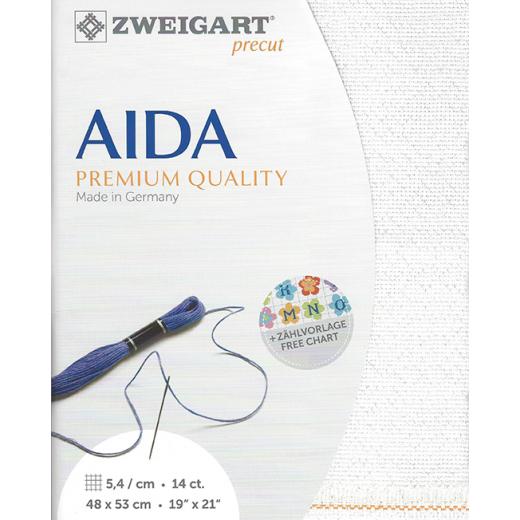 Zweigart Stern-Aida 14ct - Farbe 11 weiß-irisee (Precut 48x53 cm)