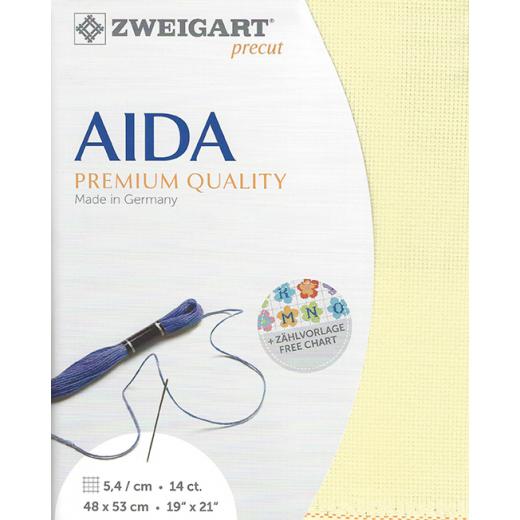 Zweigart Stern-Aida 14ct - Farbe 2030 hellgelb (Precut 48x53 cm)