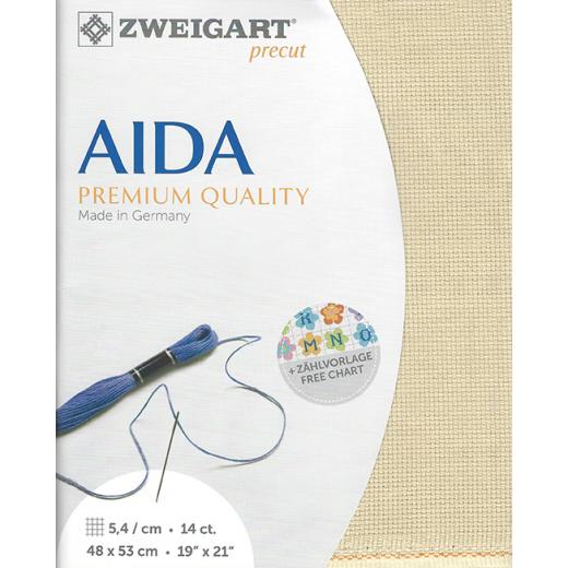 Zweigart Aida Precut 14ct - 48x53 cm Farbe 3740 sand