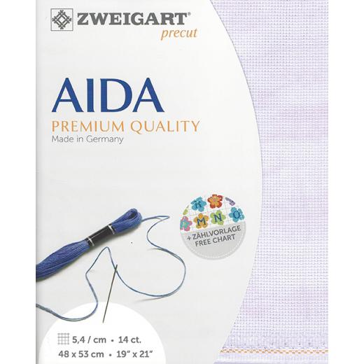 Zweigart Aida Precut 14ct - 48x53 cm Farbe 5059 Vintage flieder