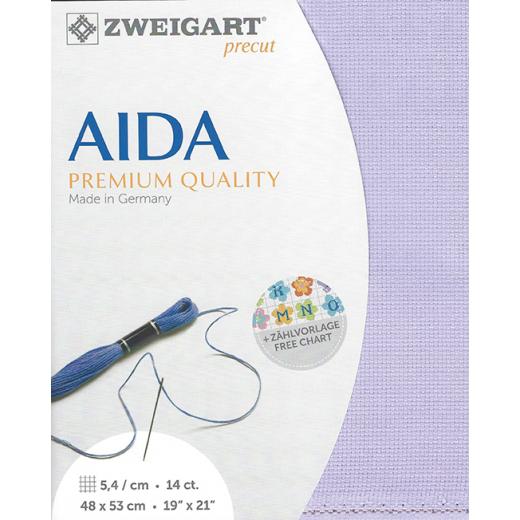 Zweigart Aida Precut 14ct - 48x53 cm Farbe 5120 flieder