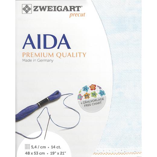 Zweigart Stern-Aida 14ct - Farbe 5139 vintage himmel (Precut 48x53 cm)