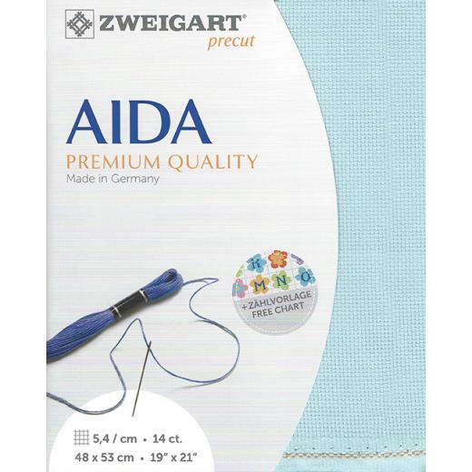 Zweigart Aida Precut 14ct - 48x53 cm Farbe 5146 aqua