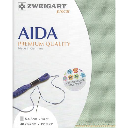 Zweigart Aida Precut 14ct - 48x53 cm Farbe 611 hellgrün