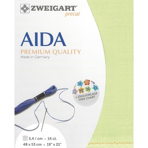 Zweigart Aida Precut 14ct - 48x53 cm Farbe 6122 hellgrün