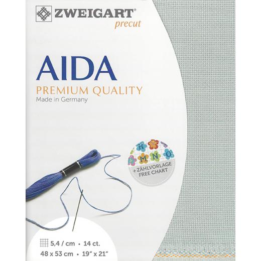 Zweigart Stern-Aida 14ct - Farbe 718 hellgrau (Precut 48x53 cm)