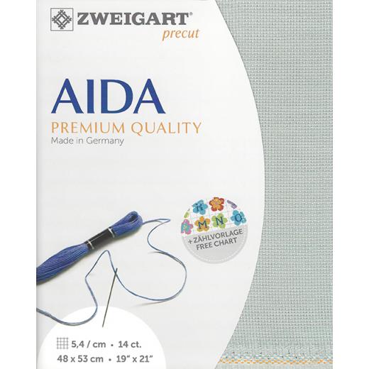 Zweigart Aida Precut 14ct - 48x53 cm Farbe 718 hellgrau