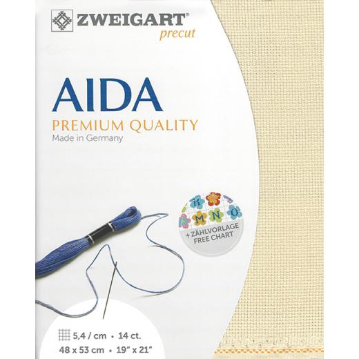 Zweigart Stern-Aida 14ct - Farbe 770 platin (Precut 48x53 cm)