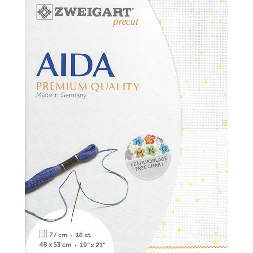 Zweigart Fein-Aida 18ct - Farbe 1349 splash (Precut 48x53 cm)