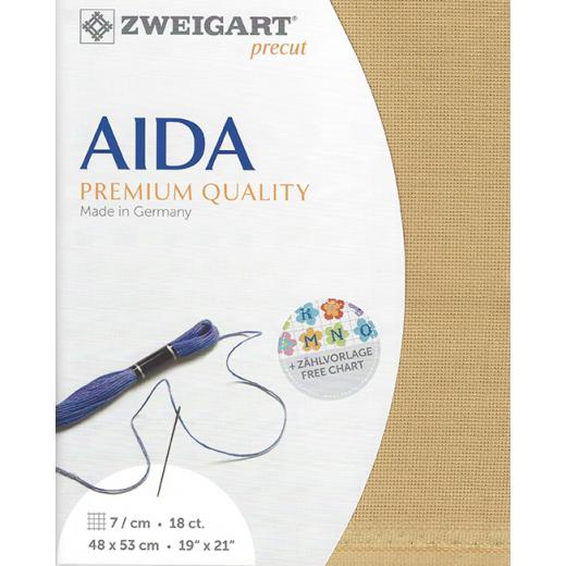 Zweigart Fein-Aida 18ct - Farbe 3040 safari (Precut 48x53 cm)